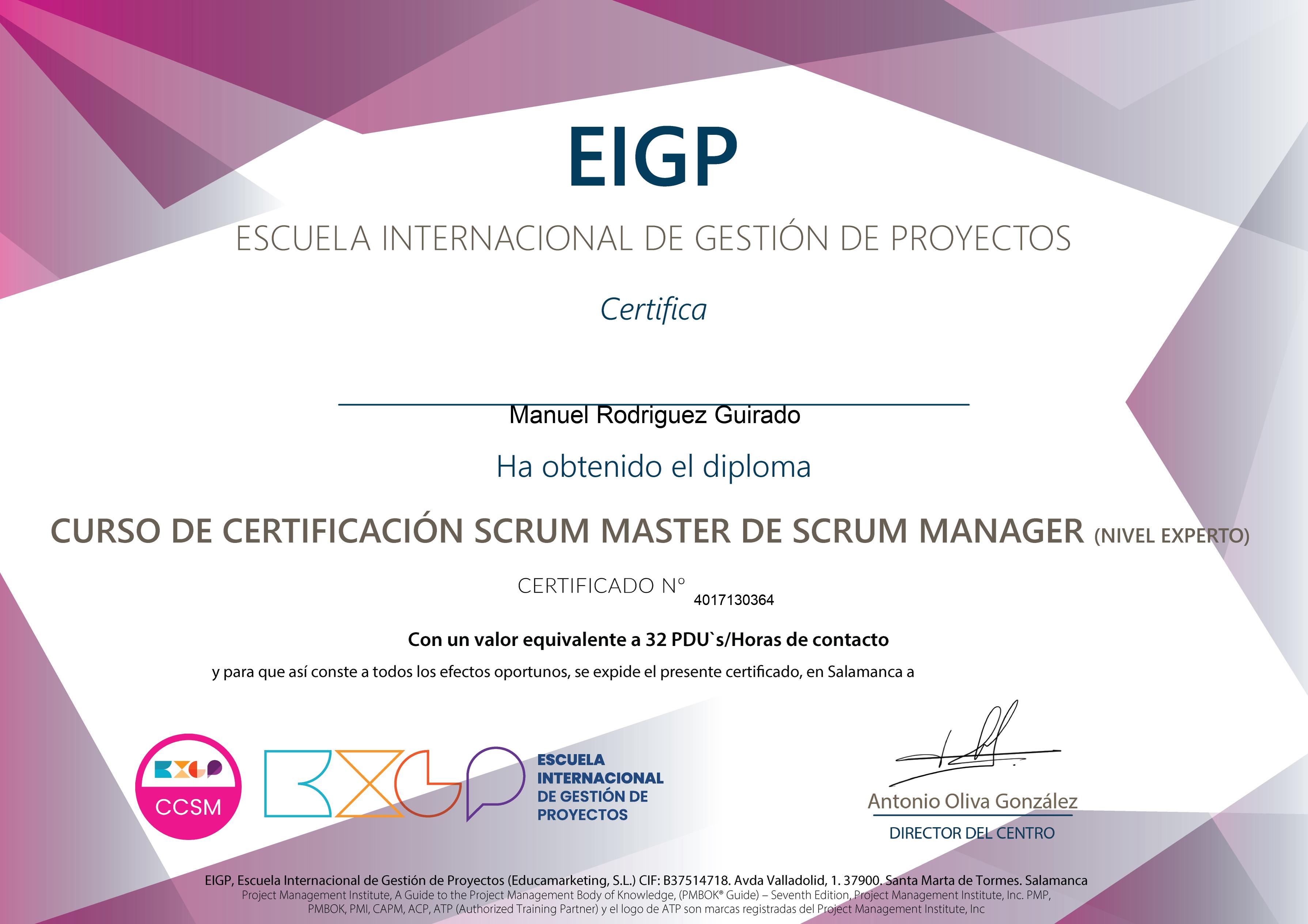 Curso de Certificación Scrum Master de Scrum Manager - ¡A Tu Ritmo!®