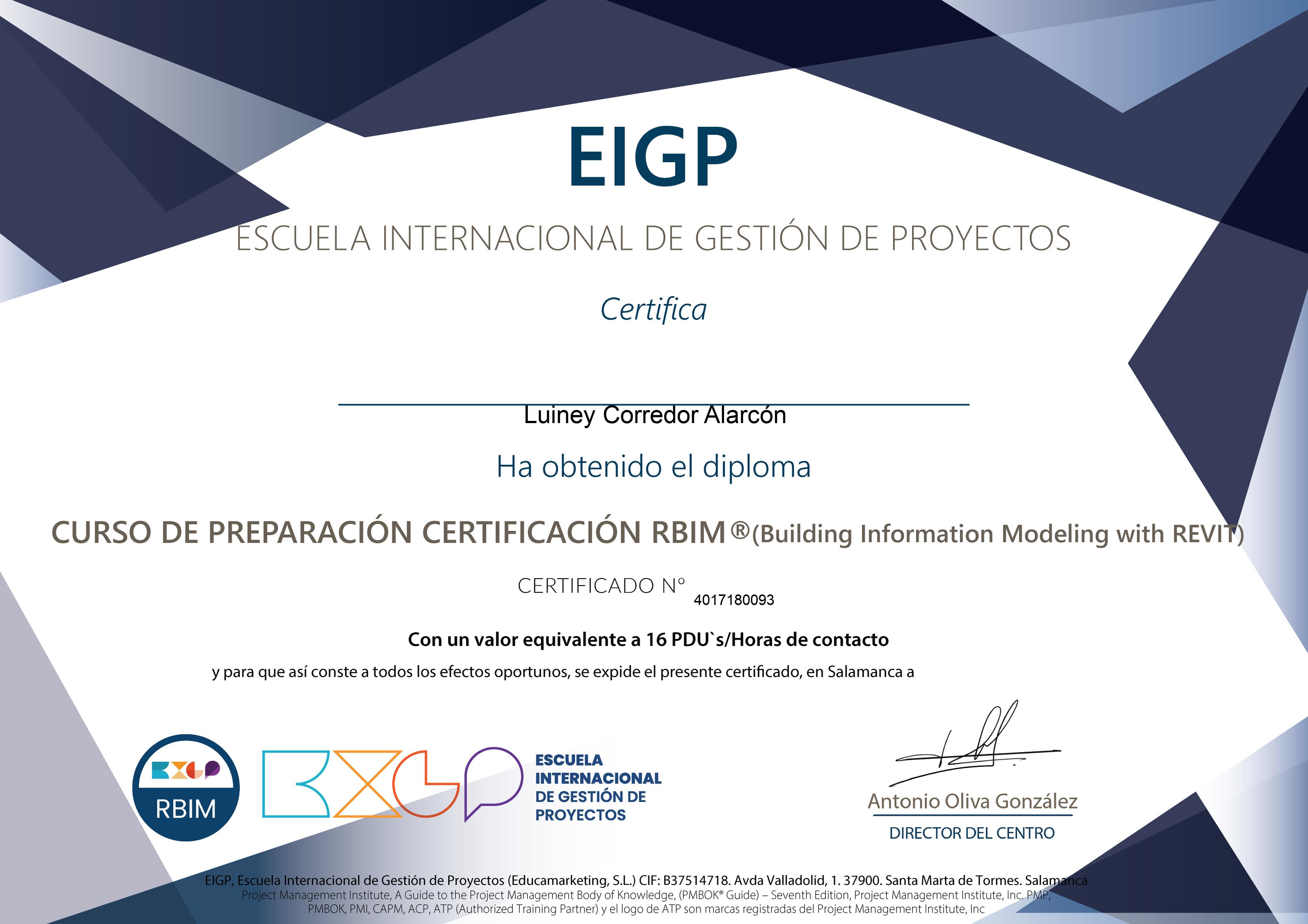 Certificación RBIM®. (Building Information Modeling with REVIT)
