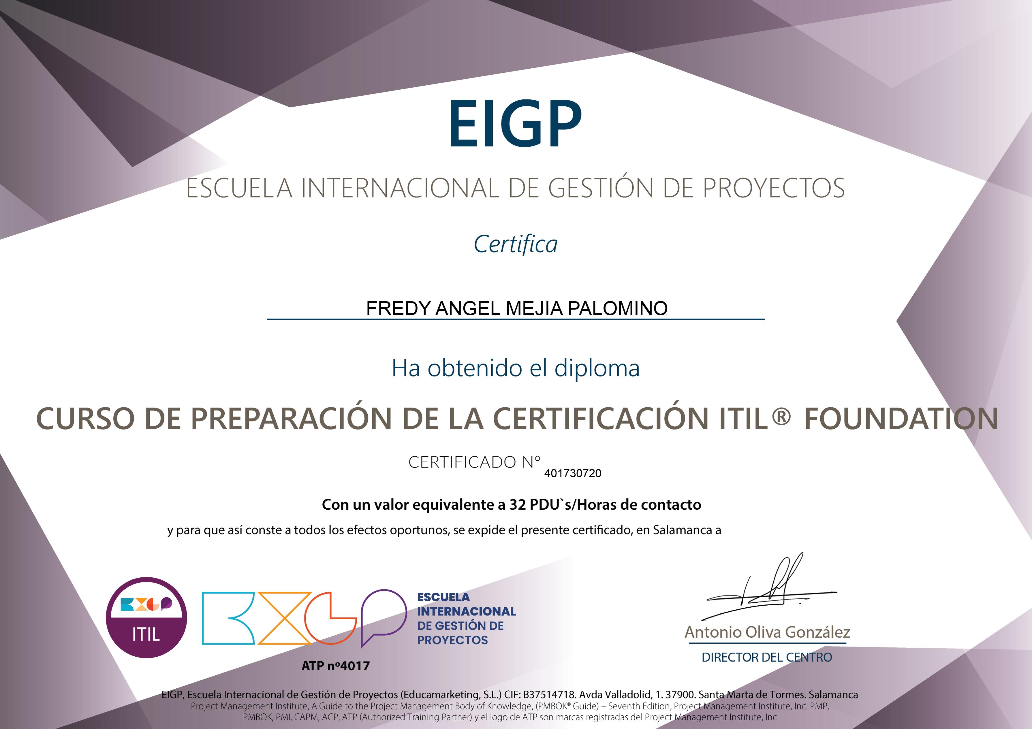 Curso de preparación para la Certificación  ITIL ® 4 Foundation - Empleados MRW