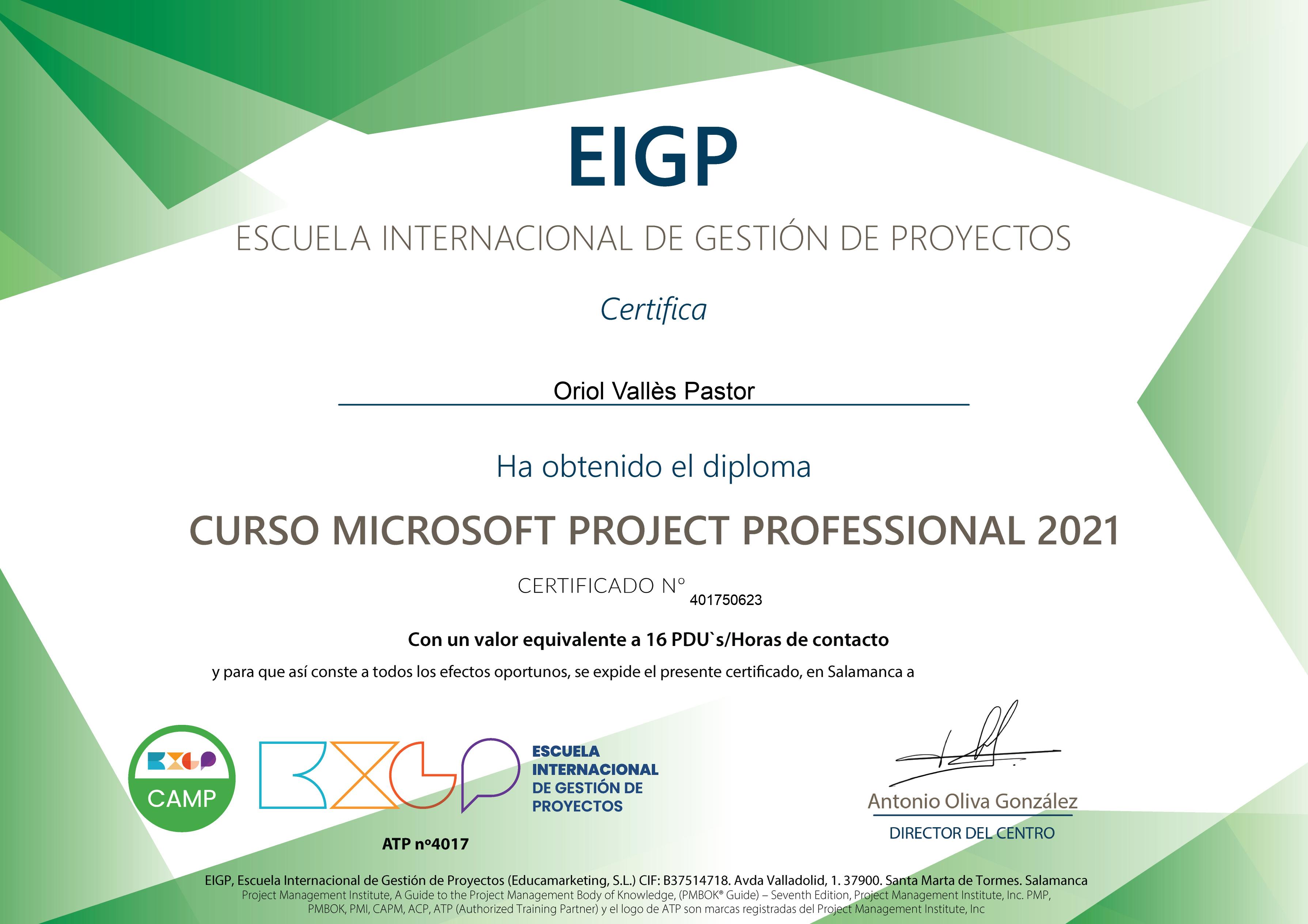 Máster Internacional en Dirección y Gestión de Proyectos - F.G. Universidad de Salamanca - EIGP (XXX Convocatoria; Febrero 2023) 